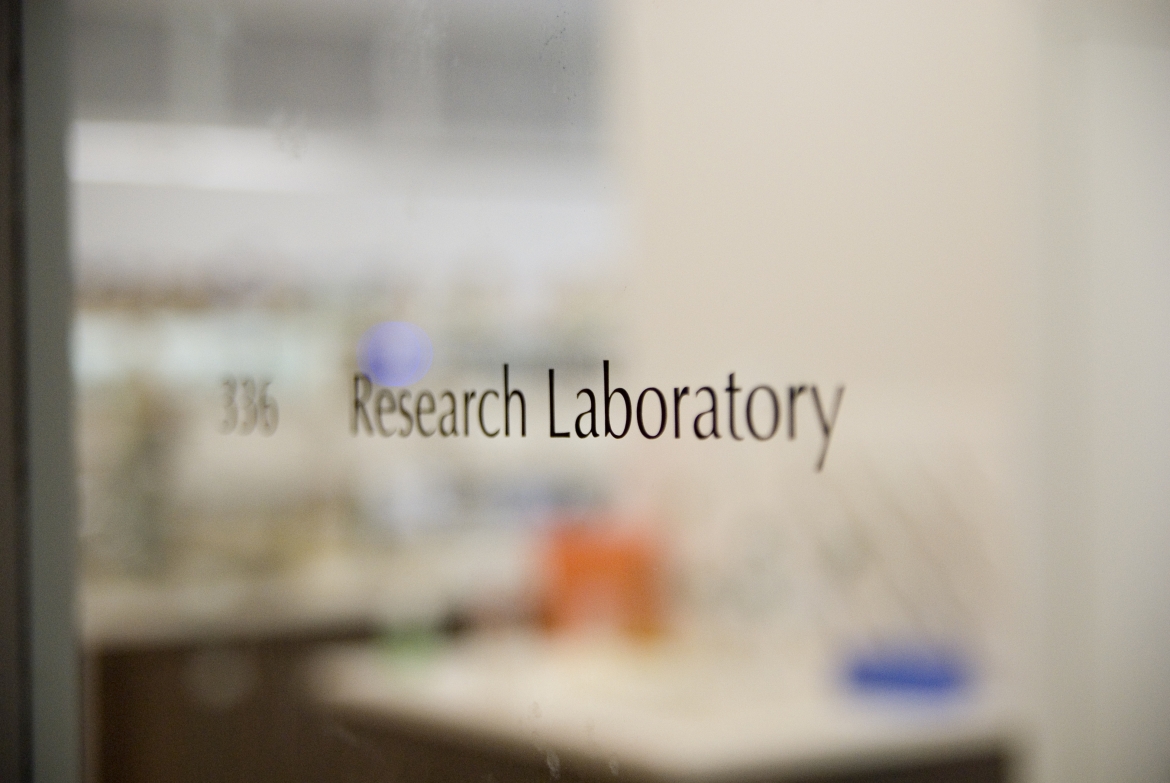 Photo of door of research lab